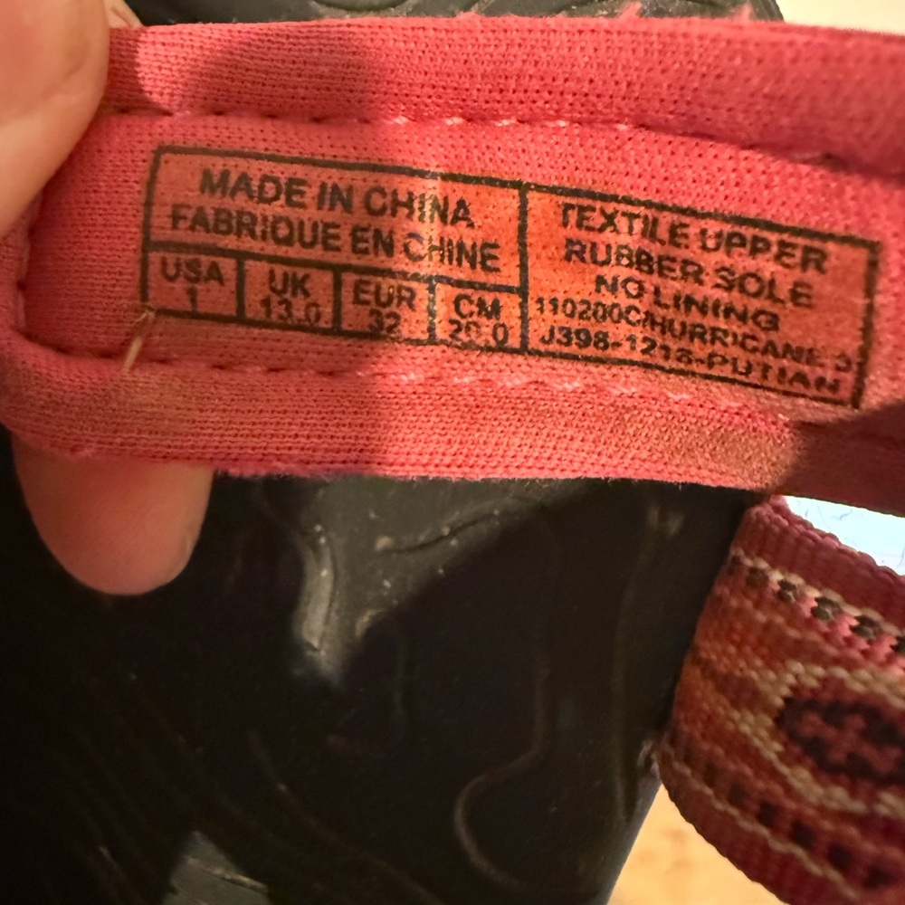 Teva Kids' Striped Pink and Black Sandals Y1 - Picture 4 of 4